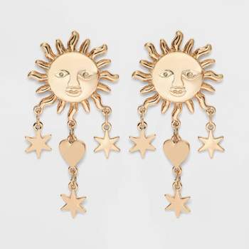 Cascading Star Heart and Sun Statement Earrings - Wild Fable™ Gold