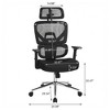 VECELO High Back Ergonomic Office Chair with Wheels, Tilt Mesh Computer Desk Chair with 3D Armrests & Headrest, Lumbar Support, Black - 3 of 4