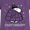 Girls' - Peanuts - Cozy Snoopy Fitted Short Sleeve Graphic T-Shirt - 2 of 4