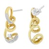 Haus of Brilliance Espira 10K Two Tone Gold Round cut Diamond Earring - 2 of 4