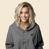 Dalix Black Cat Embroidered Fleece Cropped Hoodie Cold Fall Winter Women - 3 of 4