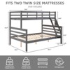 AZL1 Life Concept Beds Twin Heavy Duty Support High Guardrail Durable Construction Space-Saving for Kids Room, Gray, 78.35"*59.06"*61.81" - 4 of 4