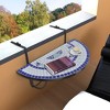 vidaXL Hanging Balcony Table, Blue and White Mosaic - 2 of 4