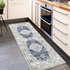 Washable Area Rug with Rubber Backing Low Pile Floral Vintage Rug Large Foldable Stain Resistant Indoor Carpet for Living Room Bedroom - 3 of 4