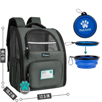 Dark Gray Medium Soft Sided Pet Carrier Backpack