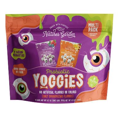 Nature's Garden Snacks Halloween Yoggies Mixed Berry, Mango and Peach Fruit Snacks Bag - 8.5oz/6ct