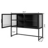 Transparent storage cabinet, glass door, adjustable shelf, simple and stylish, suitable for living room, dining room, hallway - 2 of 4