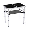 SEVOBAL Folding Tables Portable Adjustable Height Lightweight Outdoor Camping Picnic Table with Carry Handle for Camping Beach, Black, 44"*36"*8.5" - 3 of 4