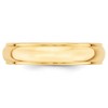 Black Bow Jewelry 2.5mm to 6mm 14K Yellow Gold Half Round Ridged Edge Standard Fit Band - 3 of 4