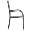 vidaXL Stackable Patio Chairs 4 pcs Gray Poly Rattan - 4 of 4