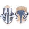 BLISSFUL STEP Women's Bow Stripe Pointed Toe Stiletto Heel Mules - 2 of 4