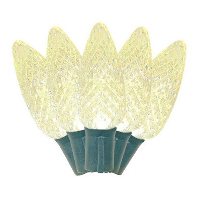 Warm White LED C9 Faceted Christmas String Lights, 25 Feet