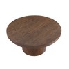 35.98" Round Coffee Table with Cylindrical Base, Wood Veneer Top, Large Center Table for Living Room or Office - 4 of 4