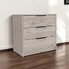 HomeRoots 28" Light Gray Three Drawer Dresser - 2 of 3