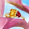 Ross-Simons 1.70 Carat Citrine and .90 Carat Garnet Toi Et Moi Ring With .11 ct. t.w. Diamonds in 14kt Yellow Gold - 4 of 4