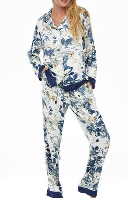 Adr Women's Lightweight Pajamas With Pockets, Button Down Pj Set Blue ...