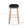 HomeRoots Set of Two Black and Natural Heavy Duty Plastic and Wood Backless Bar Height Bar Chairs - 3 of 4
