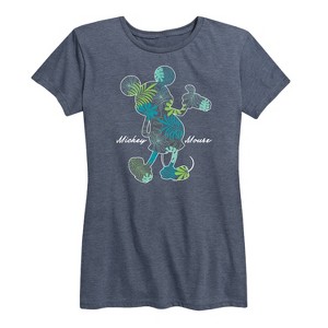 Women's - Disney - Tropical Fill Mickey Short Sleeve Graphic T-Shirt - 1 of 4
