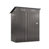 JUJABU 5'x3' Utility Outdoor Metal Storage Shed with Lockable Door and Sloped Roof for Garden Tools, Patio Gear, or Bike Storage, Gray - 2 of 4