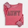Simply Sage Market Embroidered Aunt Outline Lightweight Garment Dyed Sweatshirt - 2 of 4