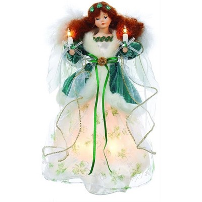 Kurt Adler Angelo Per Albero Di Natale Con Luci: 22,9 Cm, Bianco E Argento
