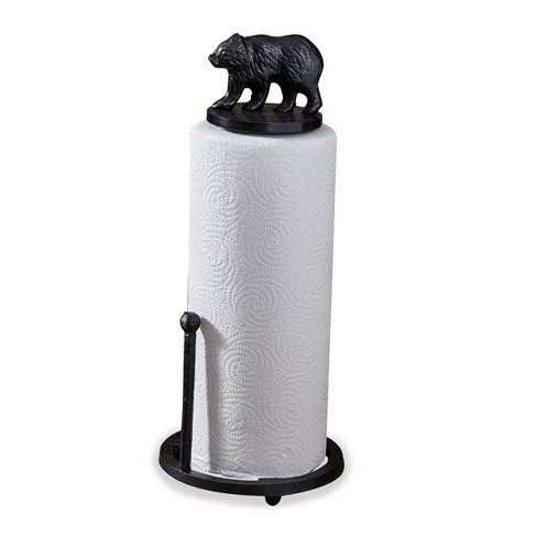 Black Bear Paper Towel Holder - Cabin Kitchen Accessories Animal
