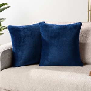 PAVILIA Set of 2 Throw Pillow Covers, Decorative Velvet Square Cushion Cases for Bed Sofa Couch Bedroom Living Room - 1 of 4