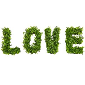 Nearly Natural LOVE Boxwood Artificial Wall Decoration (Indoor/Outdoor) - 1 of 2