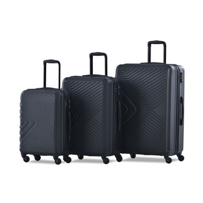 Cesicia 3  Piece Luggage Sets ABS Lightweight Suitcase with Two Hooks, Spinner Wheels, TSA Lock, 20in & 24in & 28in