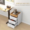 3 Drawer File Cabinet on Wheels Mobile Home Office Storage Cabinet with Top Tray Under Desk Printer Stand - 4 of 4