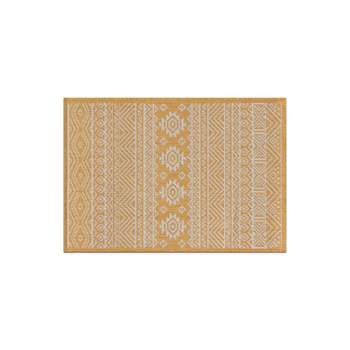 World Rug Gallery Distressed Geometric Bohemian Textured Flat Weave Indoor/Outdoor Area Rug