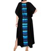 HAPPY BAY Women's House Daily Routine Evening Wear Vacation Casual Dailywear Holiday Loungewear Oversize Caftan Long Boho Sleepwear 2X-3X Black, Solid - 2 of 3