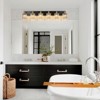 LLHZSY Modern Dimmable Bathroom Vanity Light Crystal Glass Wall Sconce - 6 Light - Black & Gold - 3 of 4