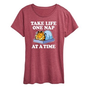 Women's - Garfield - Take Life One Nap Short Sleeve Graphic T-Shirt - 1 of 4