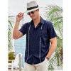 WhizMax Men's Cuban Guayabera Shirts Casual Short Sleeve Embroidery Button Down Summer Beach Shirts with Pocket - 4 of 4