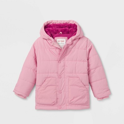 Toddler Long Sleeve Puffer Jacket - Cat & Jack™ Pink