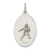 Black Bow Jewelry Sterling Silver St Christopher Oval Sports Medal Pendant, 15 x 31mm - 3 of 4