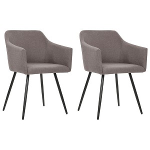 vidaXL Dining Chair Set of 2 Taupe Fabric (100% polyester), metal - 1 of 2