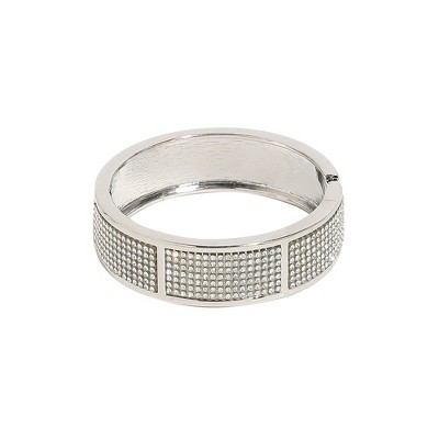 SOHI Women's Crystal Silver Embellished Cluster Band Bracelet