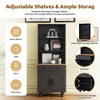 62.9" Tall Kitchen Pantry Cabinet, Farmhouse Storage Cabinet with Adjustable Shelves, Freestanding Cupboard for Kitchen Living Room Entryway - 2 of 4