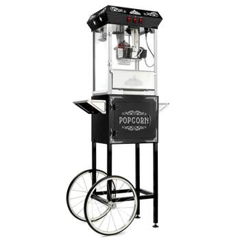 Olde Midway Vintage-Style Popcorn Machine Maker Popper with Cart and 8 Ounce Kettle