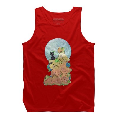 Men's Design By Humans Cat Pumpkin Pile By AwkwardDragon Tank Top