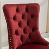 PAGED Contemporary Velvet Dining Chairs Set of 2 Dining Room Chairs with Chrome Stainless Steel Plating Legs and Nailhead Trim for Living Room - 2 of 4