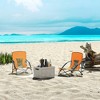 Outsunny Set of 2 Folding Beach Chair, Beach Chairs with Mesh Back, Carry Bag and Cup Holder for Outdoor Camping Lawn Sports Picnic, Orange - 2 of 4