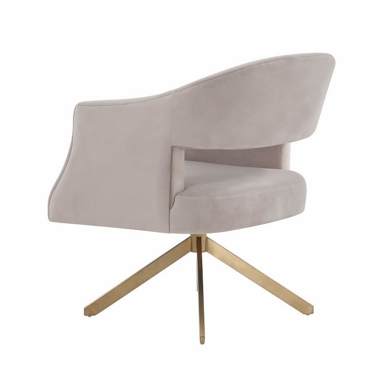 Quartz Swivel Accent Chair - Pale Taupe/Gold - Safavieh., 4 of 6