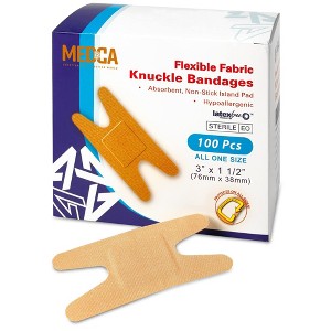 Flexible Fabric Knuckle Bandages 100 Count Box, Adhesive Strips for Finger & Knuckle Care to Protect Cuts & Wounds - 1 of 4