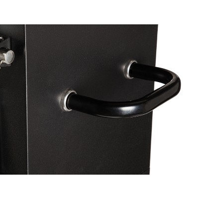 Black Steel Outdoor Charcoal Grill and Oven with Wheels