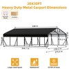 10 x 15 FT Metal Carport with Galvanized Steel Roof, Heavy Duty Metal Roof Carport with Enhanced Base, Tall Kits Garage for Tractors, Trucks, Boats - 2 of 4