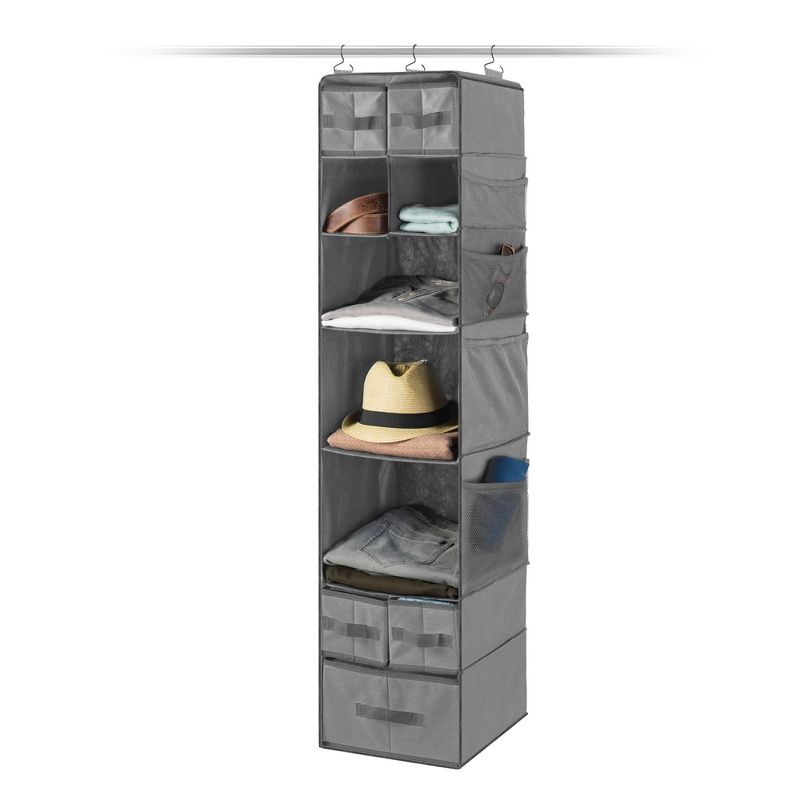 OSTO 7-Shelf Hanging Closet Organizer with Shelves, Bins, and Pockets; 52 Inch Hanging Organizer for Closet, Dorms, and Travel, 1 of 5