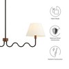 Modway Sunlit 2-Light Pendant Light – Squiggle Arm Mid-Century Modern Fixture in Walnut and Black Finish - 4 of 4
